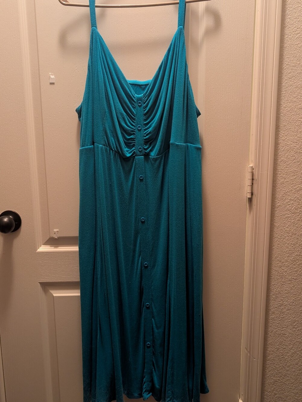 Torrid Blue Button-Front Spaghetti Strap Maxi Dress 4x